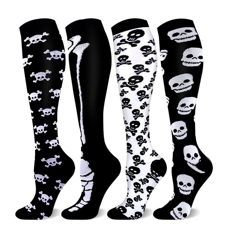 Unisex Halloween Skull Outdoor Sport Calf Socks