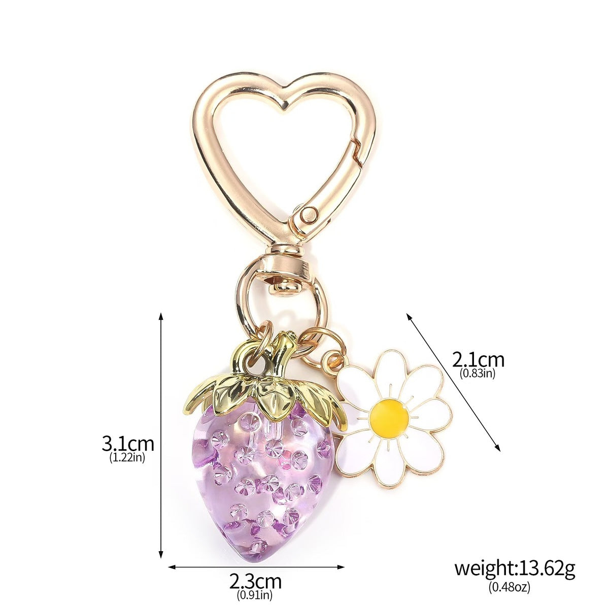 Cute Strawberry Heart-Shaped Key Chain Pendant