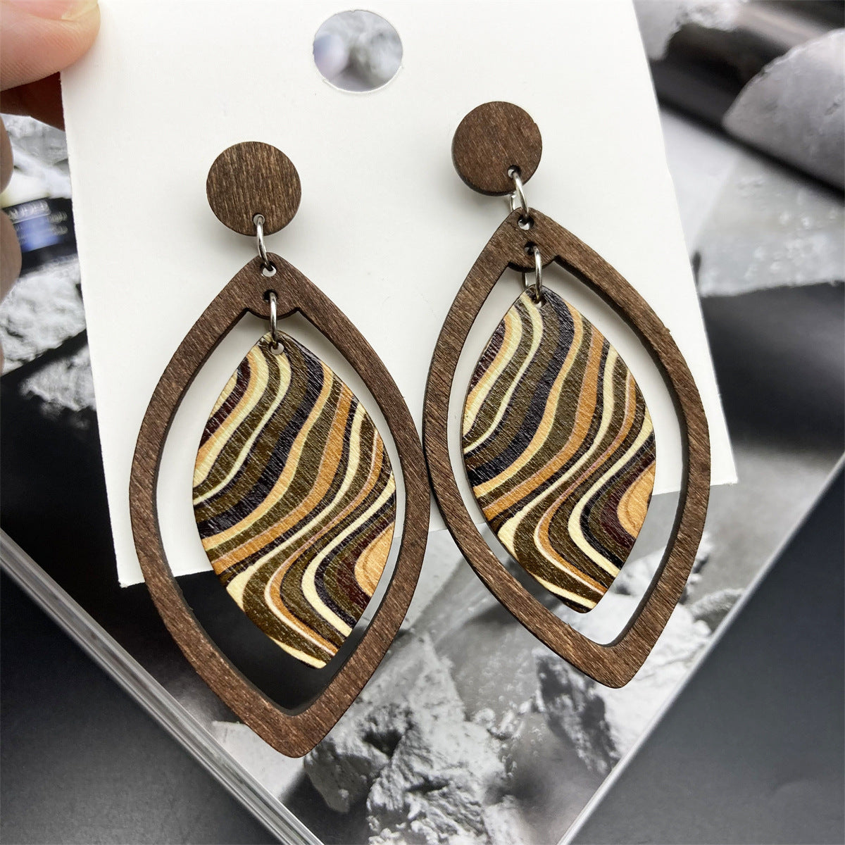 Boucles d'oreilles bohèmes vintage en forme de feuille pour femmes