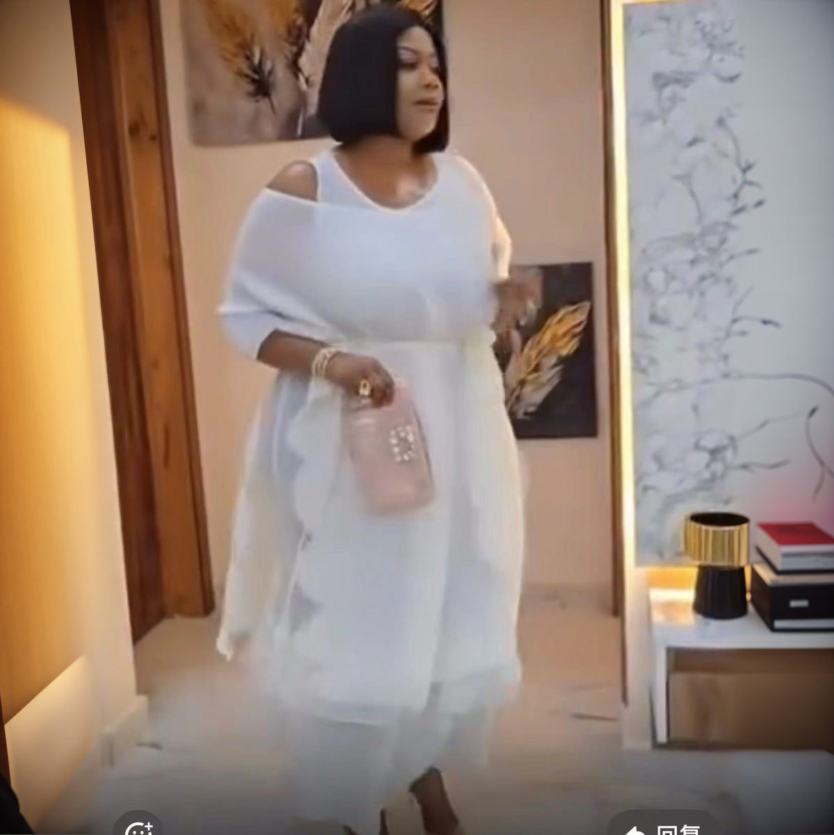 Ensemble robe cape plissée à volants pour femmes africaines
