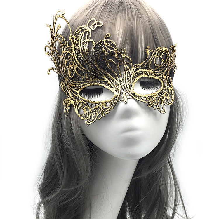 Women Simple Hollow Lace Half Face Mask for Halloween