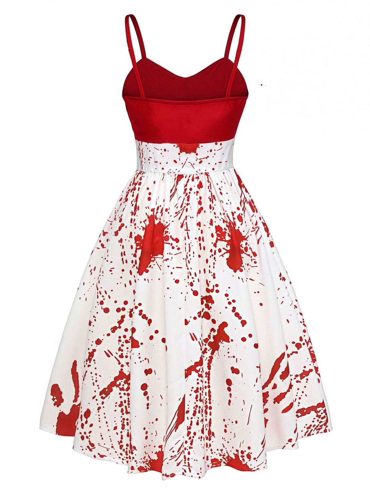 Women Halloween Graffiti Print Color Contrast Sling Dress