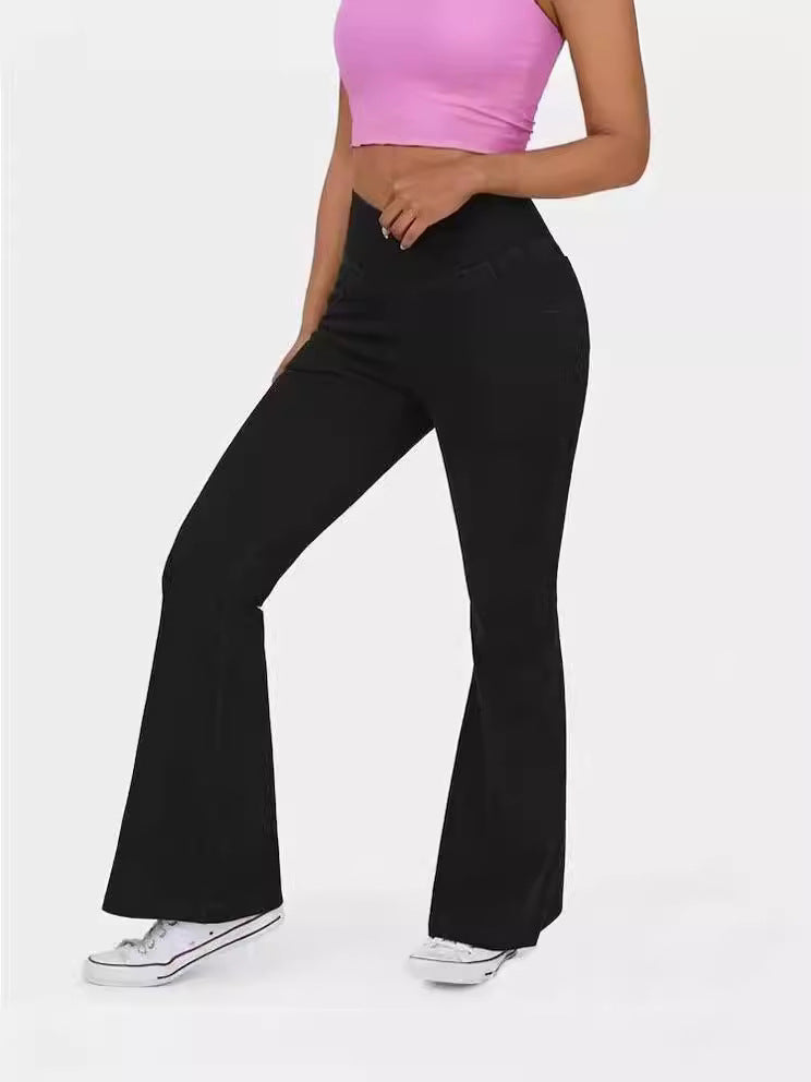 Women Fashion Casual High Waist Flared Jeans Viscose Fiber