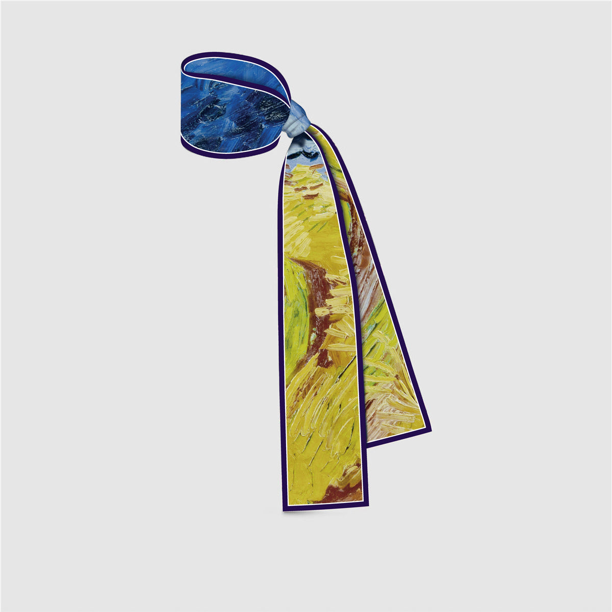 Bufanda de seda estampada con pintura al óleo de Van Gogh de moda para mujer