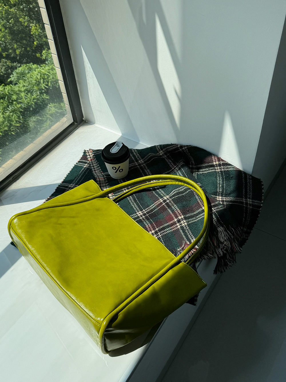Sac fourre-tout décontracté simple de grande capacité pour femme, couleur unie