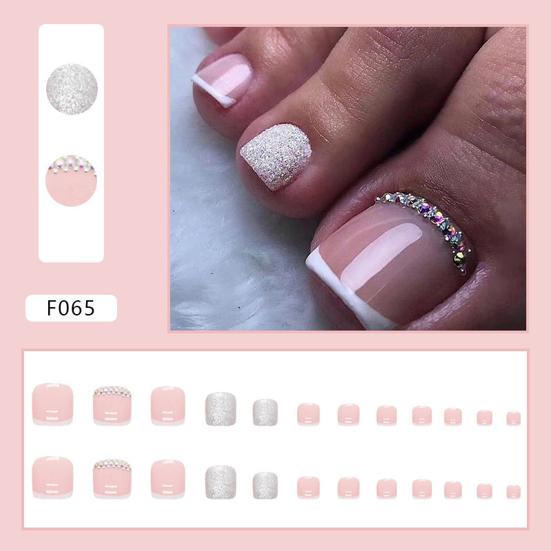 Piezas de manicura con purpurina y diamantes de imitación de armadura completa y brillantes para uñas de los pies