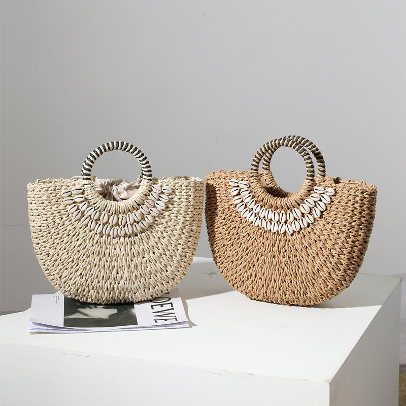 Vacation Beach Vintage Semi-Round Shell Handbag