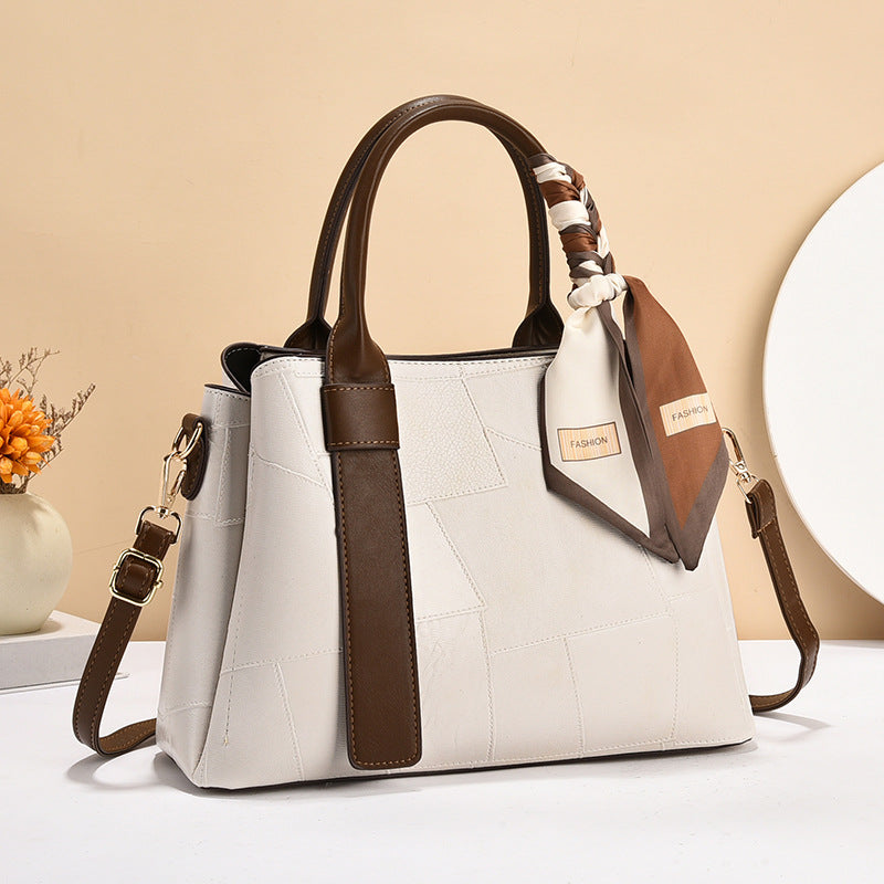 Bolso de mano informal de lona con cinta para mujer