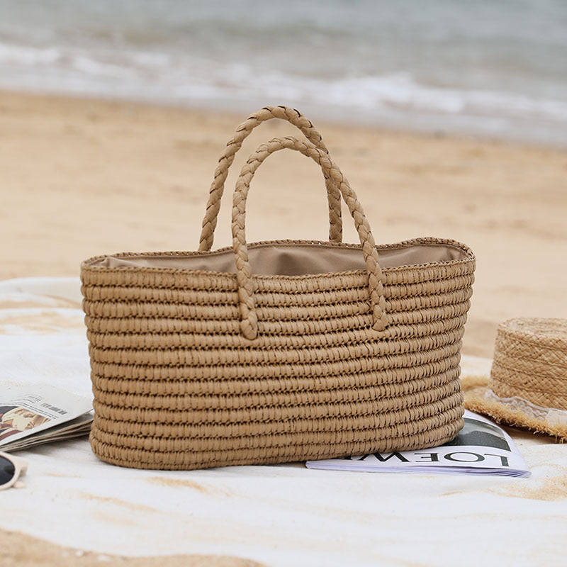 Sacs à main bohèmes en paille tissée de grande capacité pour les vacances