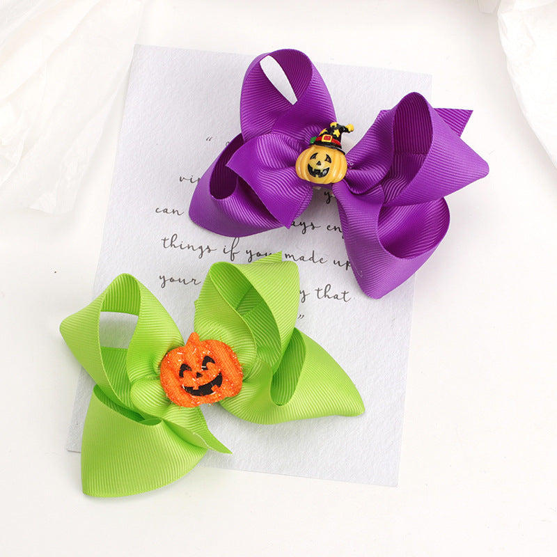 Accessoire pour cheveux d'Halloween pour enfants, épingle à cheveux fantôme en forme de tête de citrouille et de chat mignon