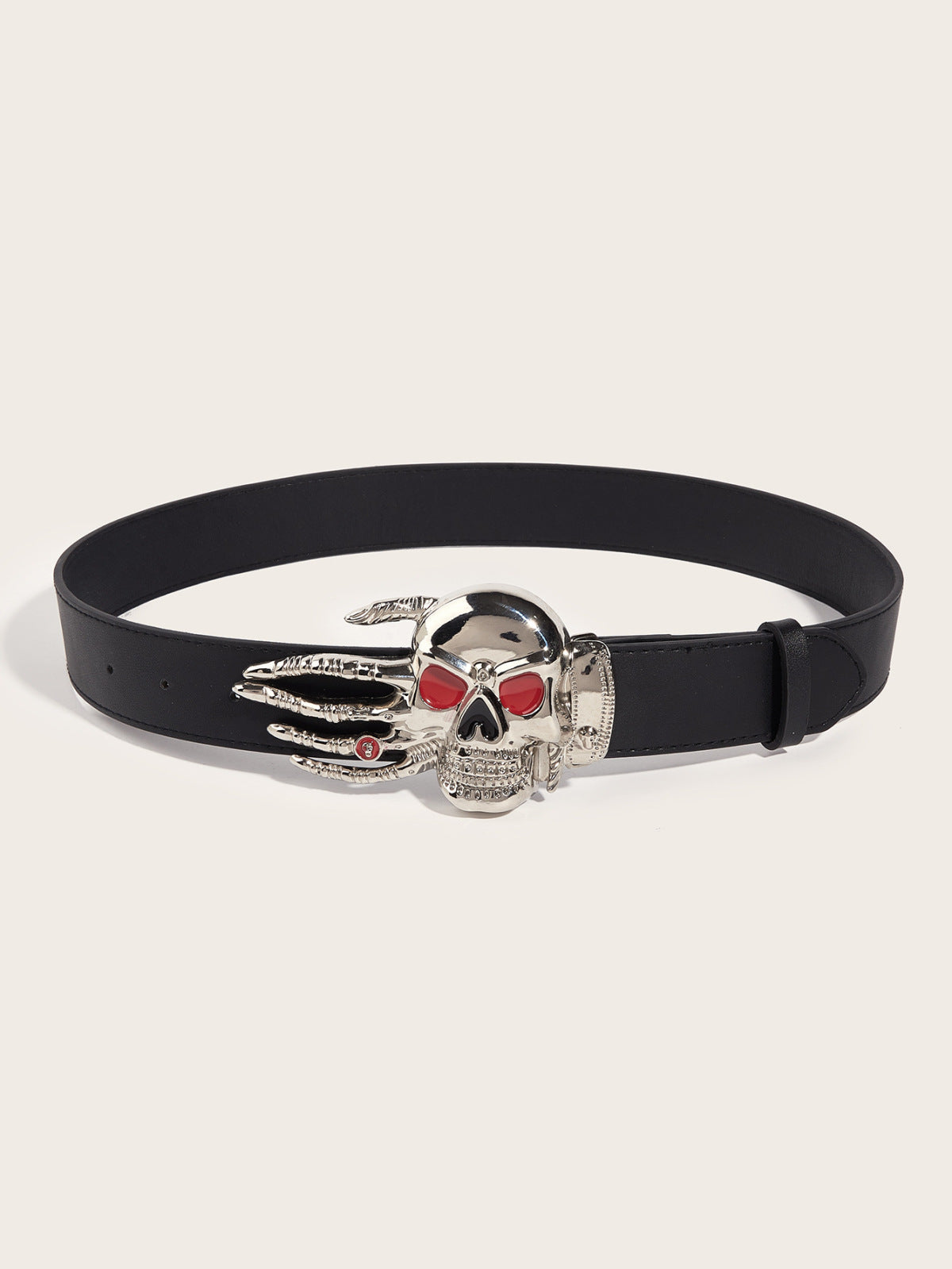 Cinturón con broche de calavera divertido, exagerado y sencillo para Halloween