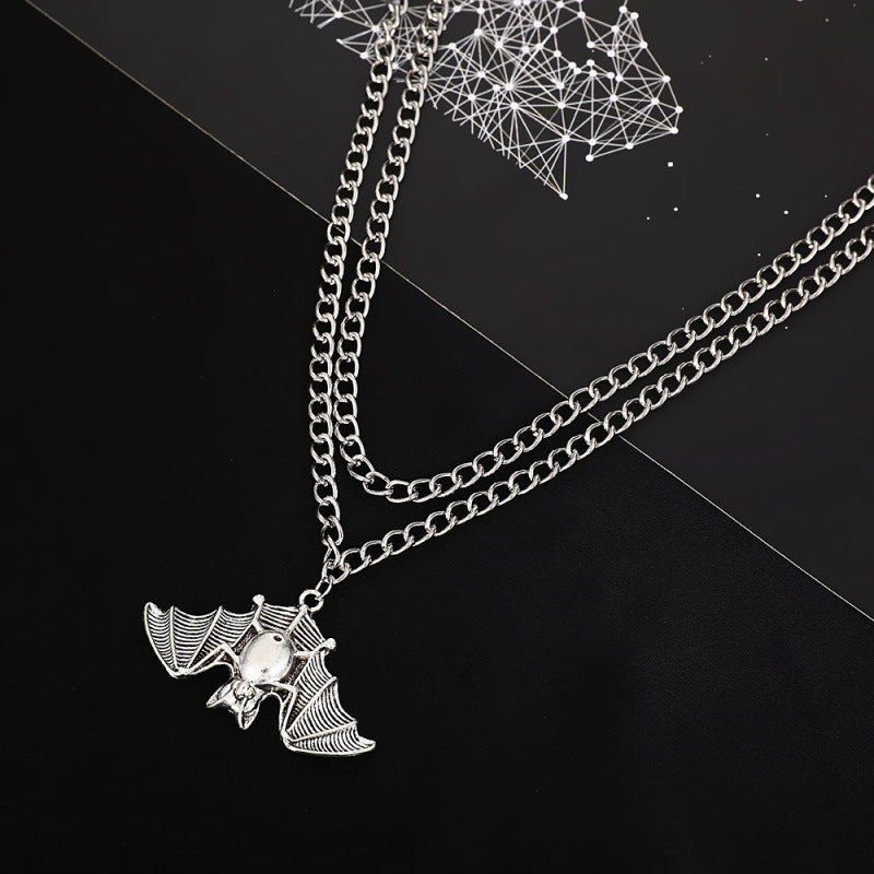 Collar unisex de murciélago de Halloween exagerado