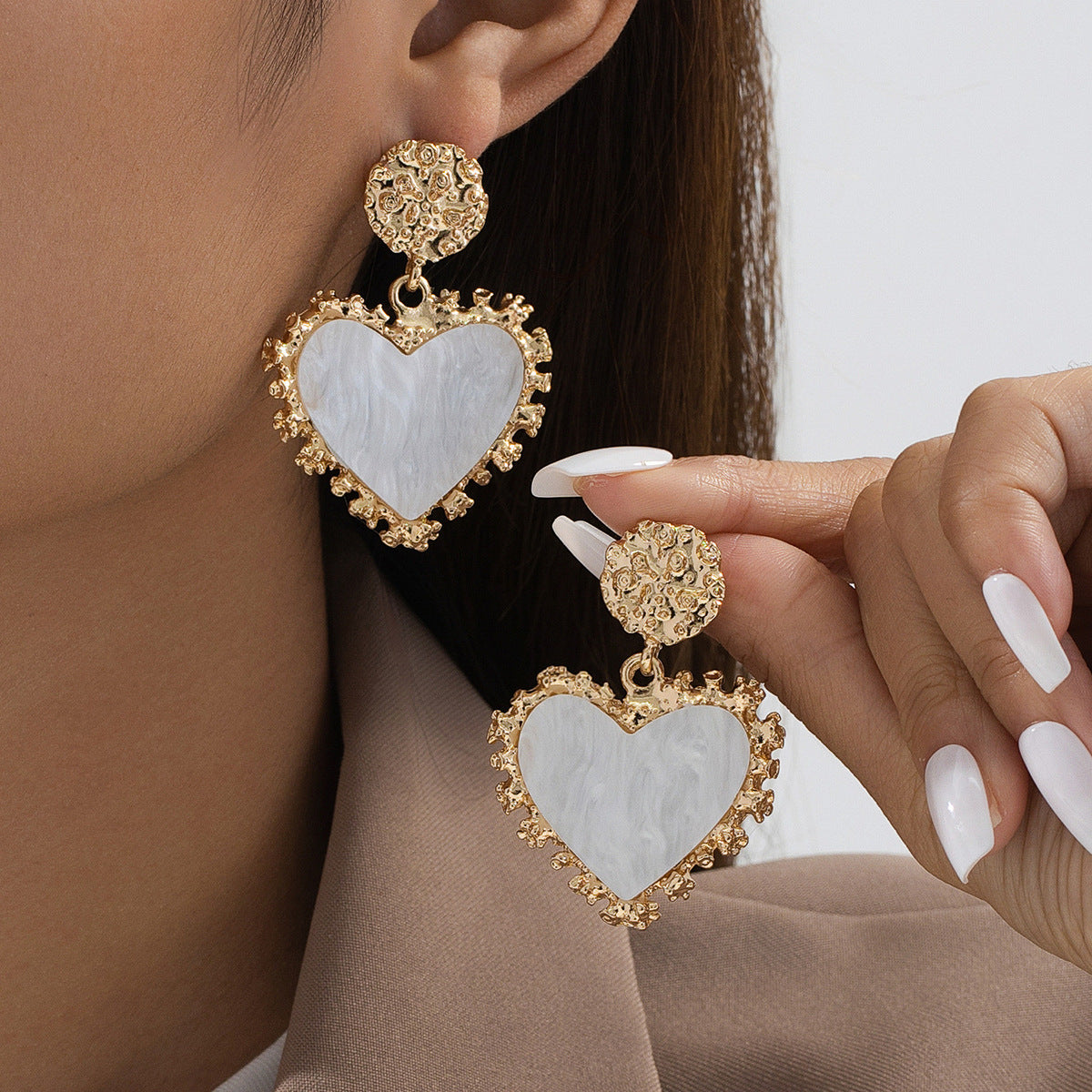 Boucles d'oreilles vintage personnalisées en forme de cœur