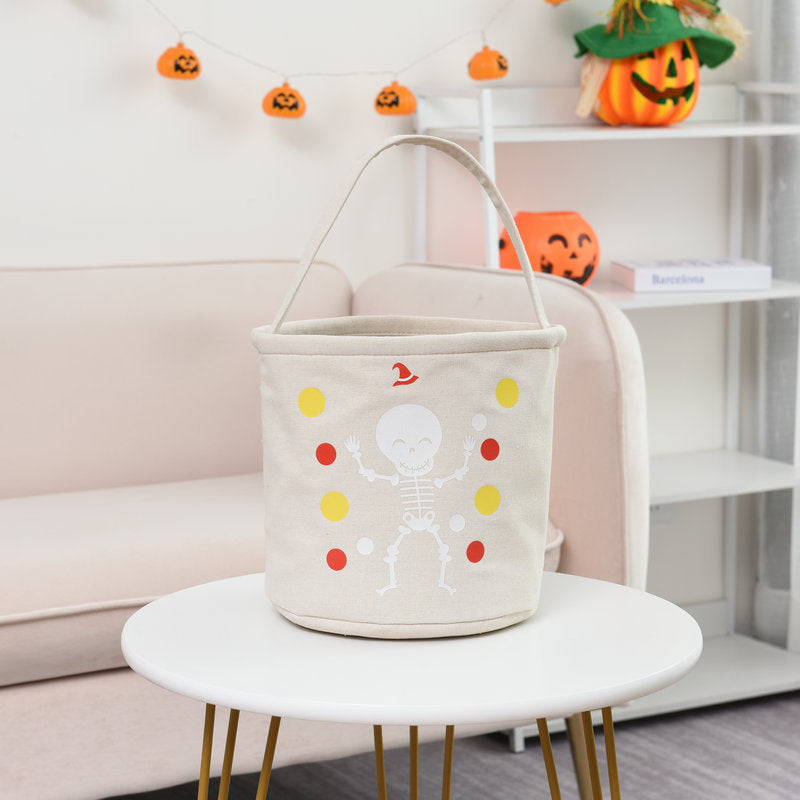 Bolso de mano tipo cubo con dulces de Halloween a la moda para mujer