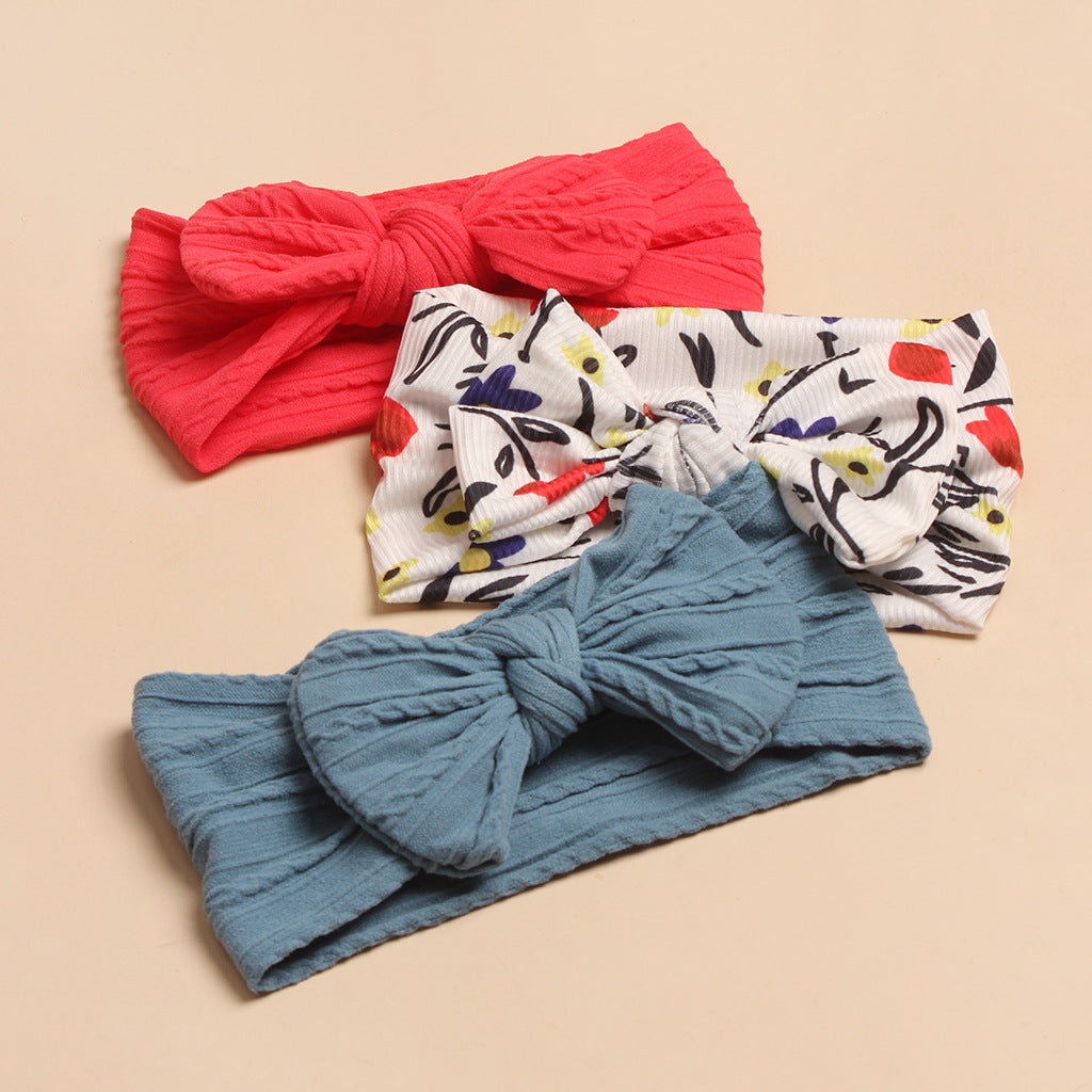 3pcs Baby Headscarf Hair Bow Accessories Set
