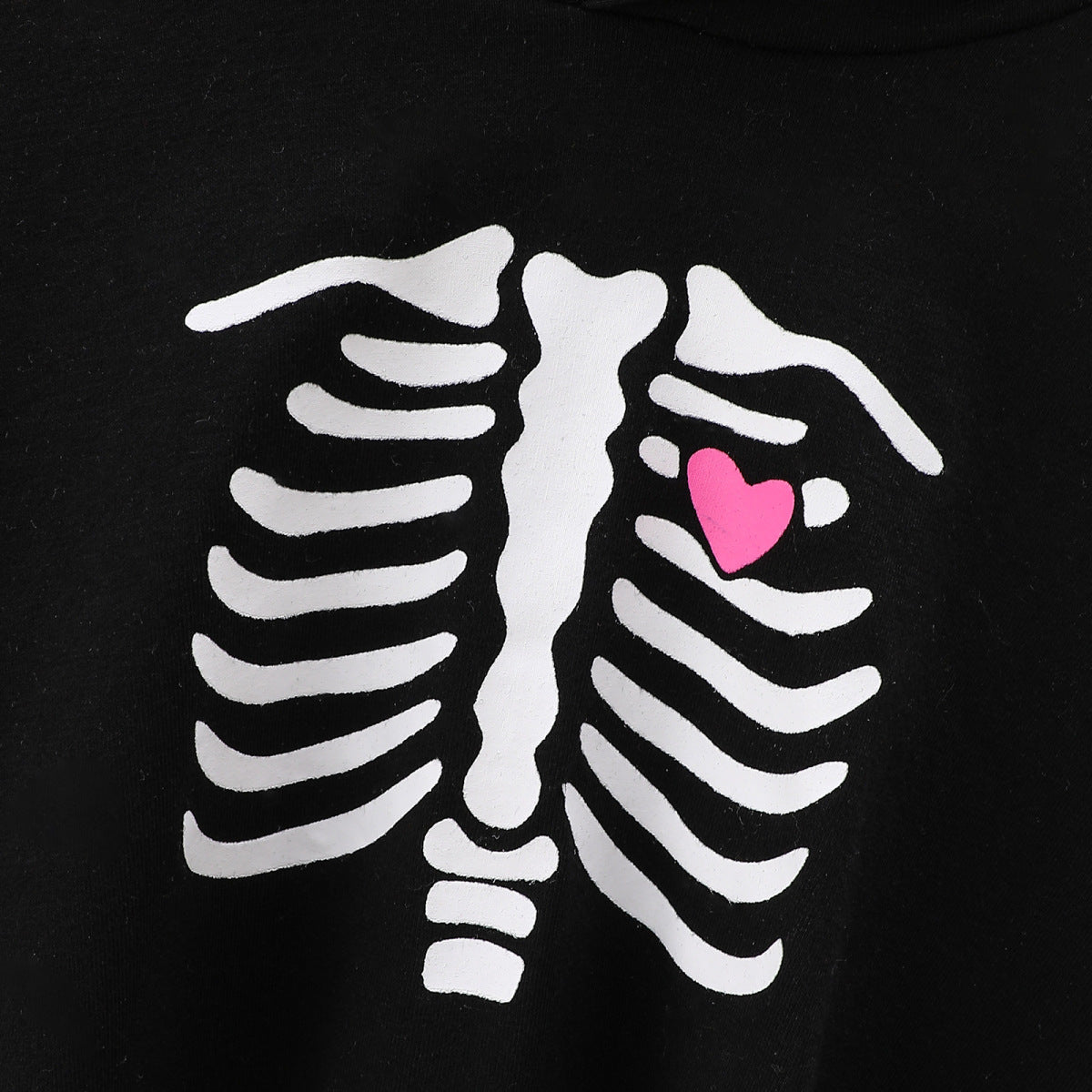 Capa de algodón con capucha y estampado de calaveras para niñas pequeñas