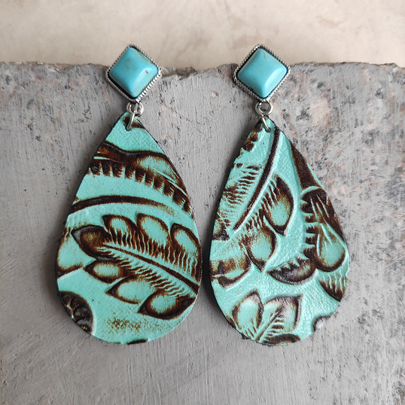 Boucles d'oreilles pendantes léopard bohème vintage pour femme