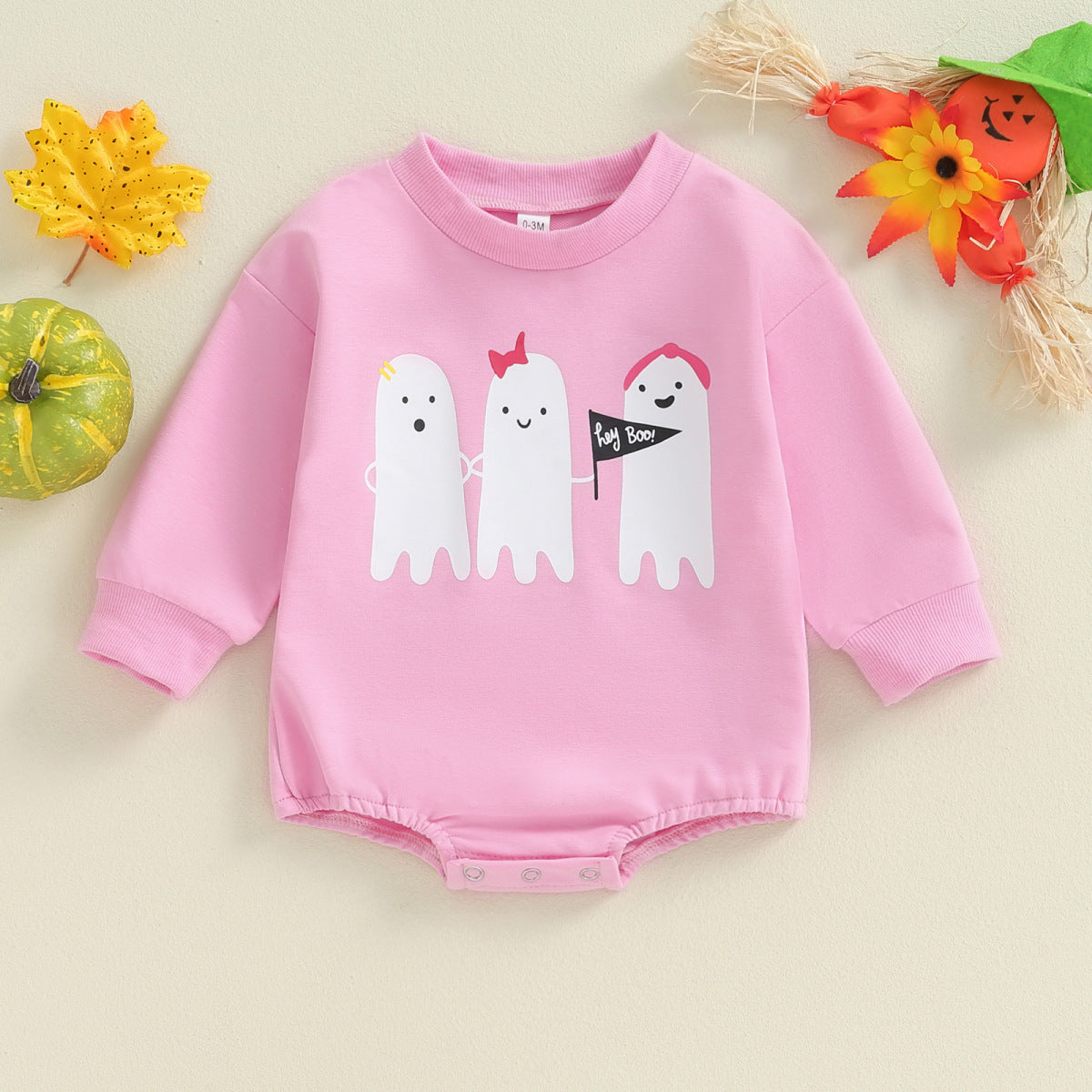 Pelele informal con estampado de dibujos animados de Halloween para niñas