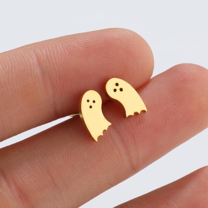 Funny Smooth Cute Ghost Earrings Halloween Jewelry