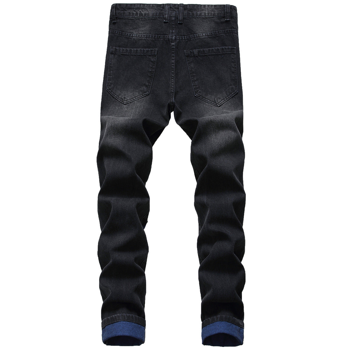 Men Casual Slim-Fit Ripped Cotton Blend Jeans
