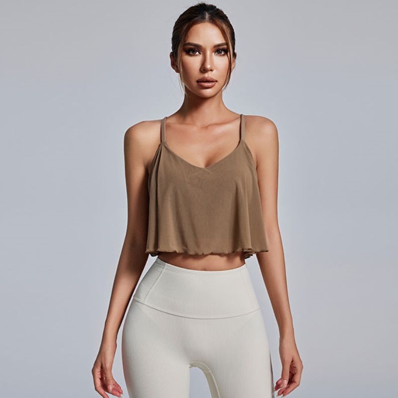 Women Fashion Solid Color Sleeveless Yoga Camisole