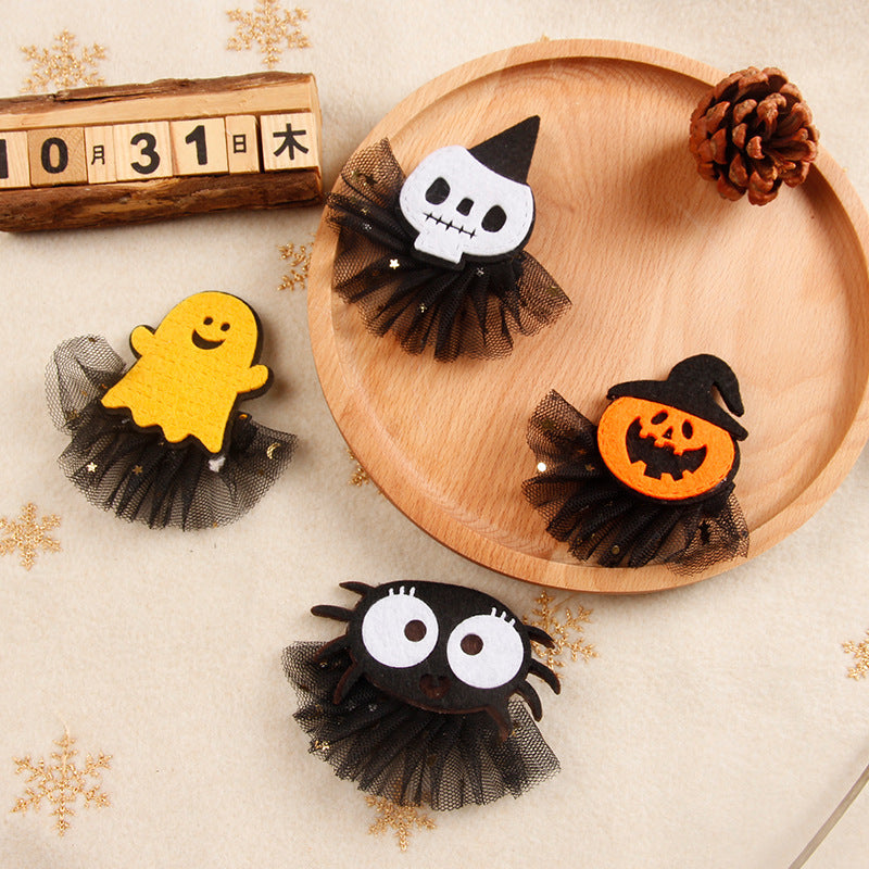 Pinces à cheveux en maille d'Halloween pour femmes et filles