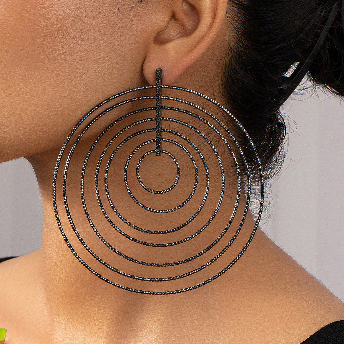 Multi-Layered Alloy Earrings Geometric Mori Style Jewelry