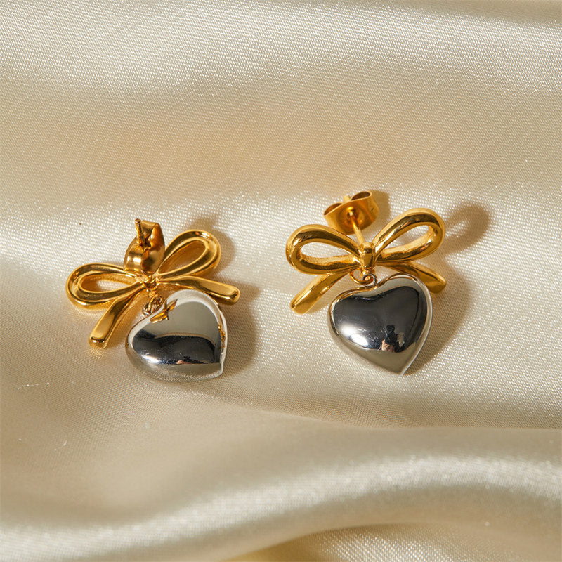 Elegant Love Pendant Earrings in Titanium Steel