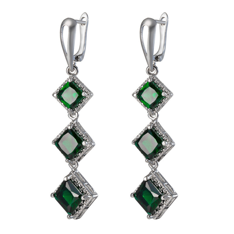 Pendientes bohemios con piedras preciosas para mujer