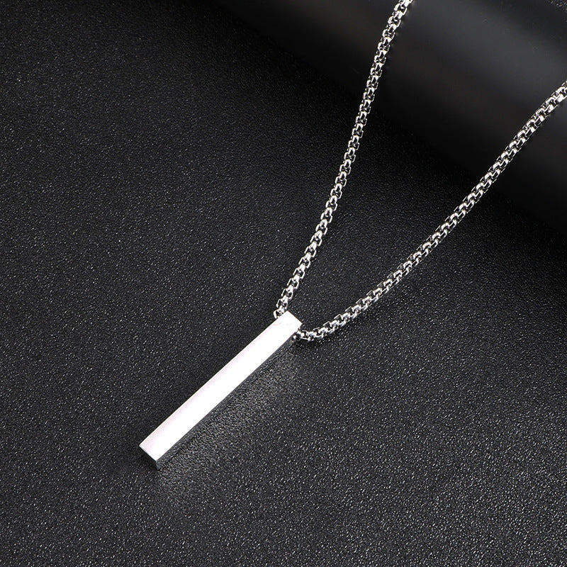 Collar colgante de acero inoxidable con diseño de columna personalizado