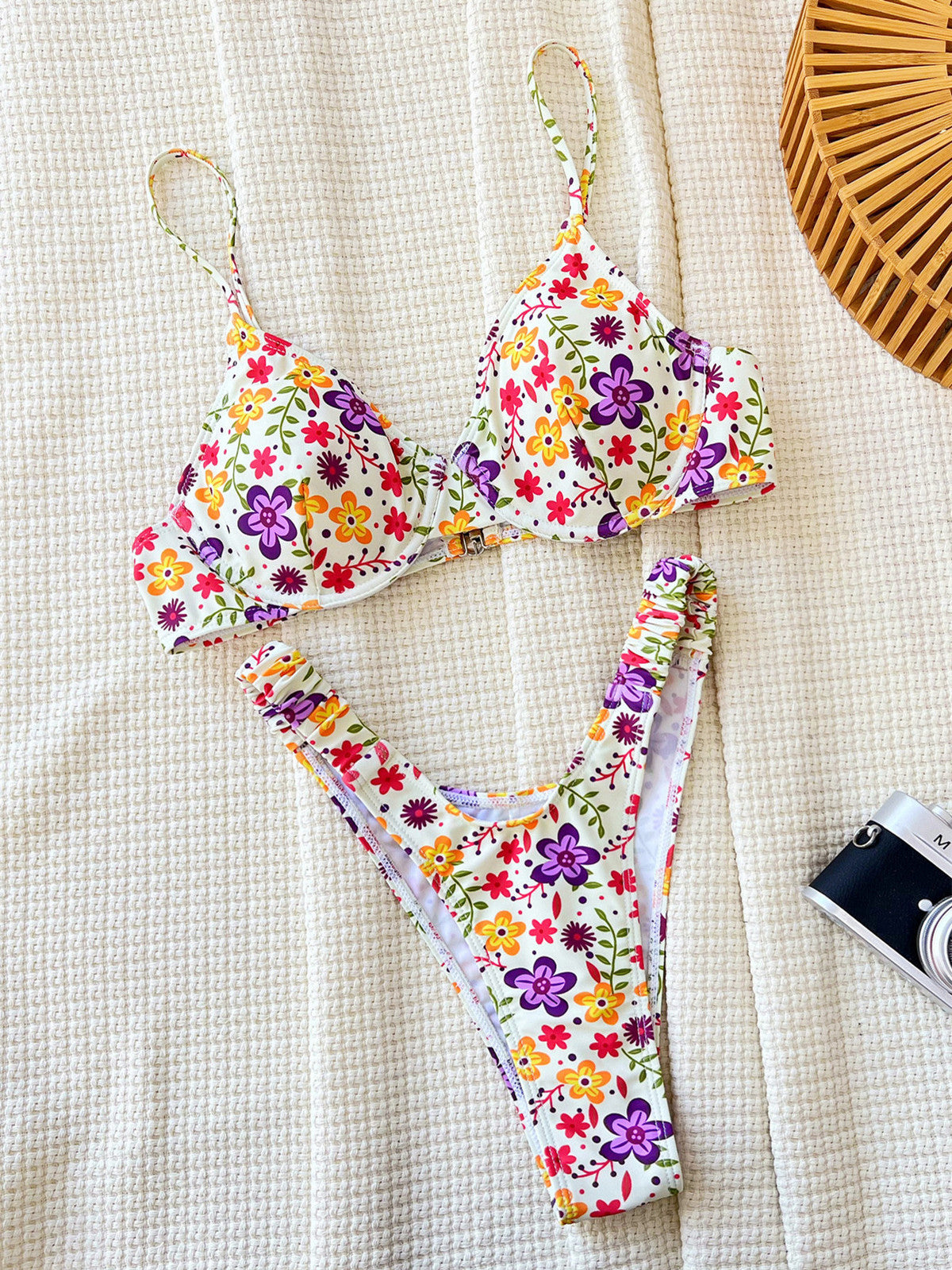 Maillot de bain bikini sexy à imprimé floral pour femme