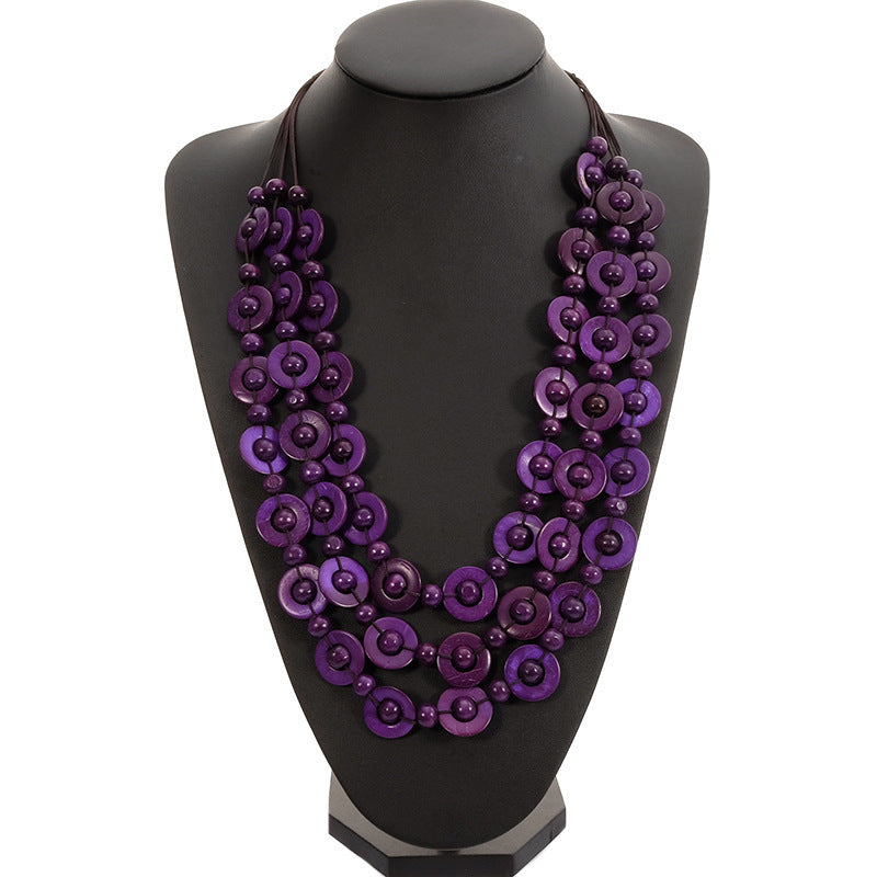Collar tejido de longitud media de estilo étnico bohemio