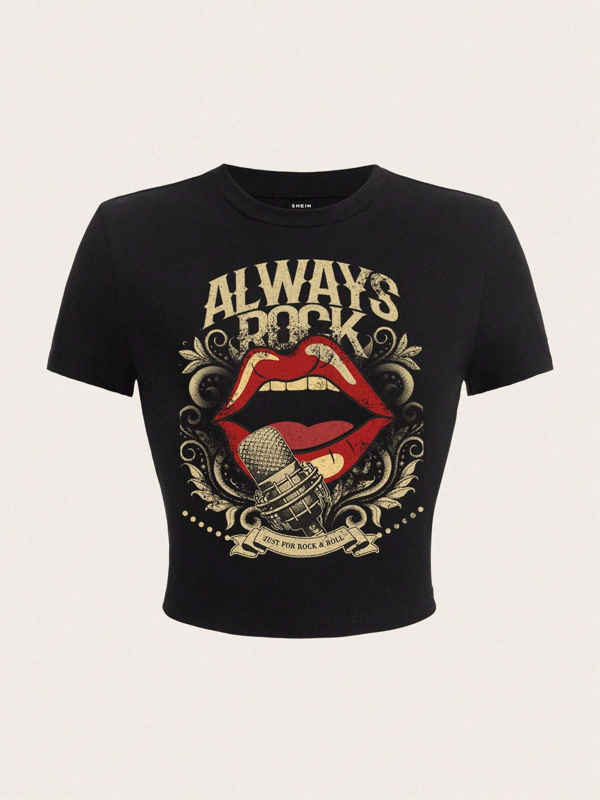 Women Fashion Sexy Letter Mouth Printed Crop Top