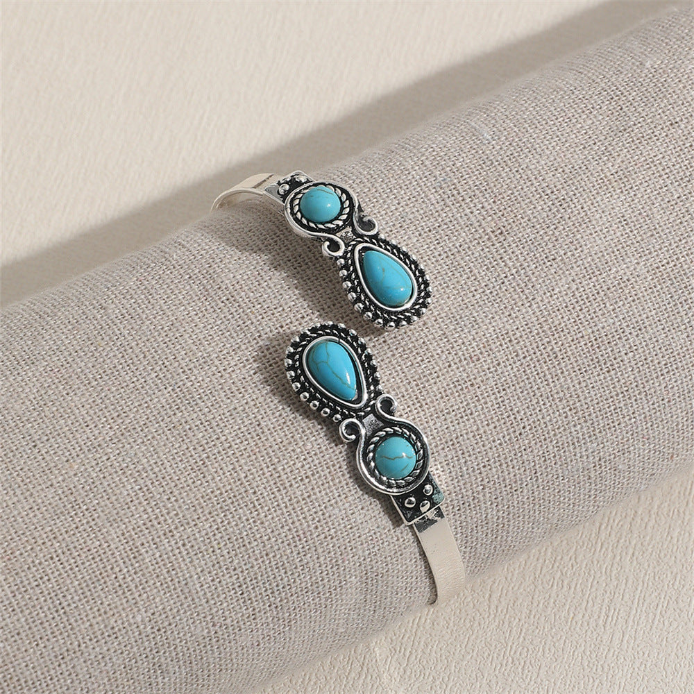 Pulsera étnica bohemia vintage de turquesa