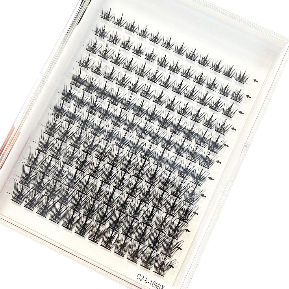 Faux cils auto-greffés segmentés à grappe unique, style dense en fibres chimiques