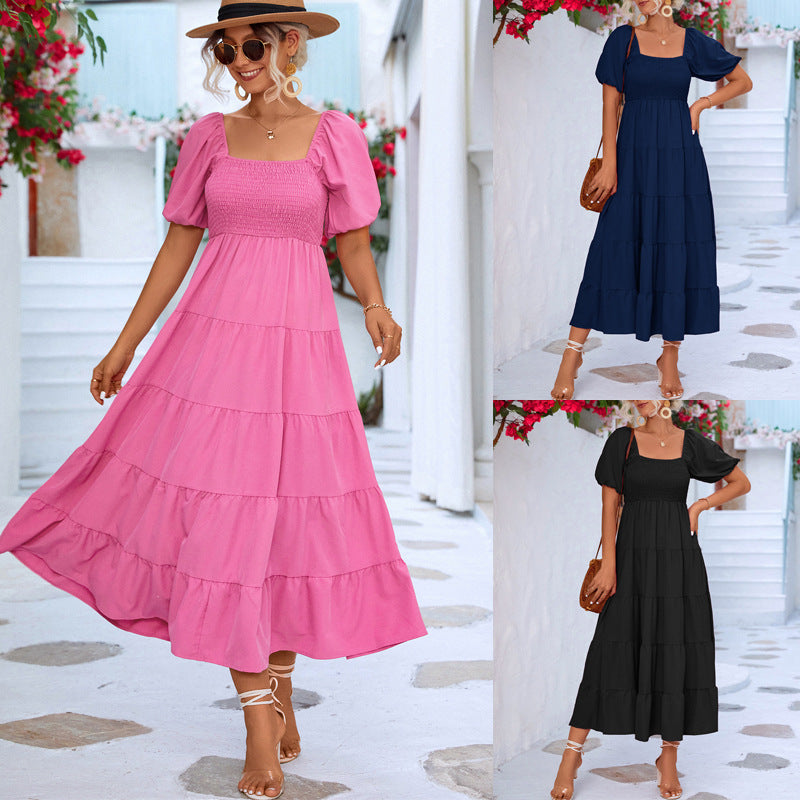 Robe longue à volants et épaules dénudées pour femme, style bohème, décontractée, idéale pour les vacances d'été