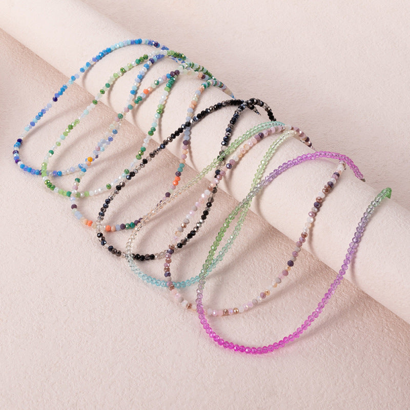 Collier bohème fait main en perles de riz multicolores