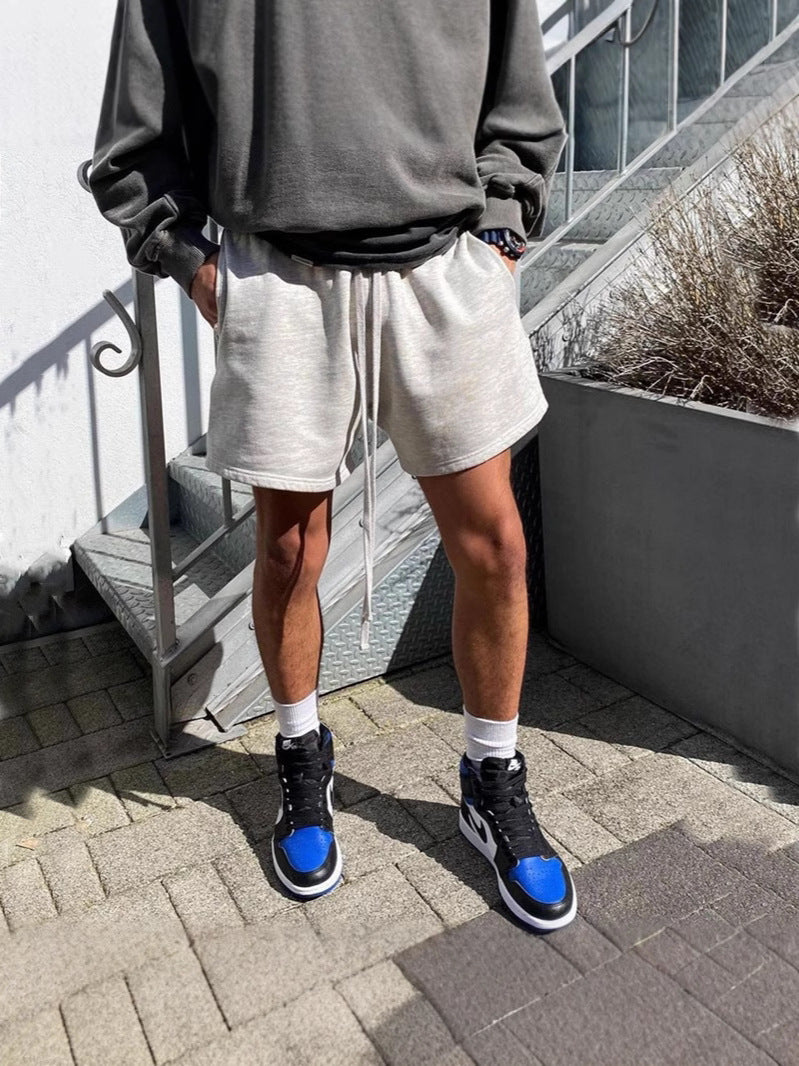 Men's Summer Solid Color Cotton Sports Shorts - Loose Fit, Comfortable & Stylish