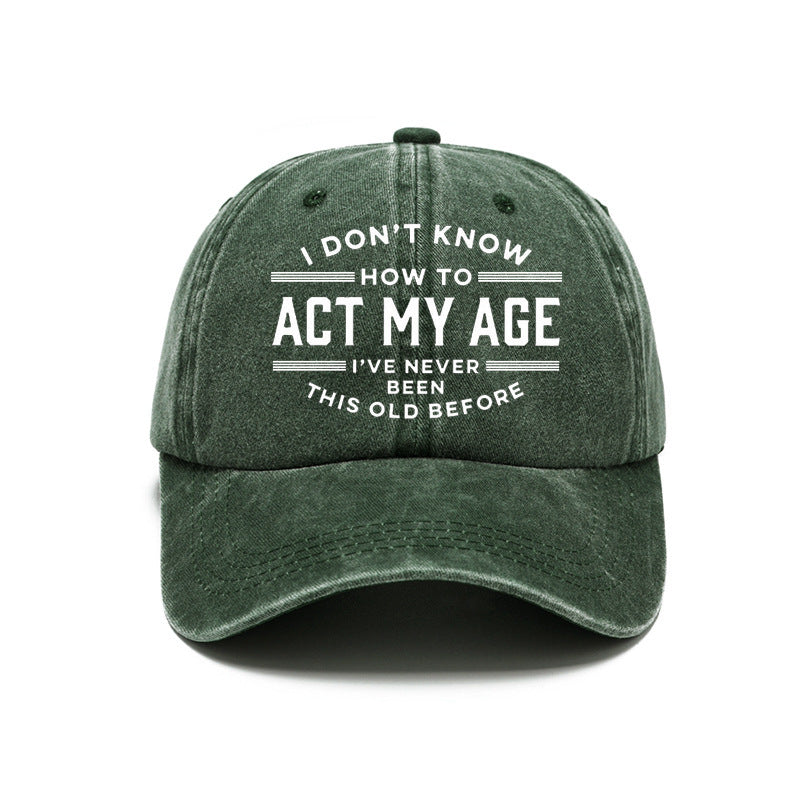 Men Women Fashion Casual Vintage Solid Color Letter Cap