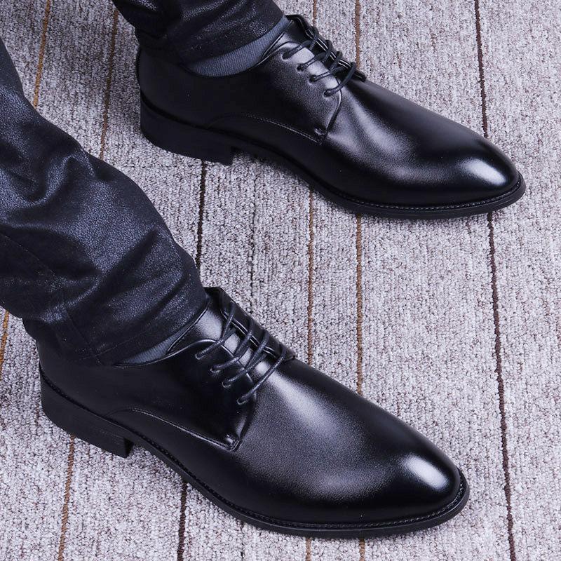 Men Casual Business Leather Shoes with Pointed Toe