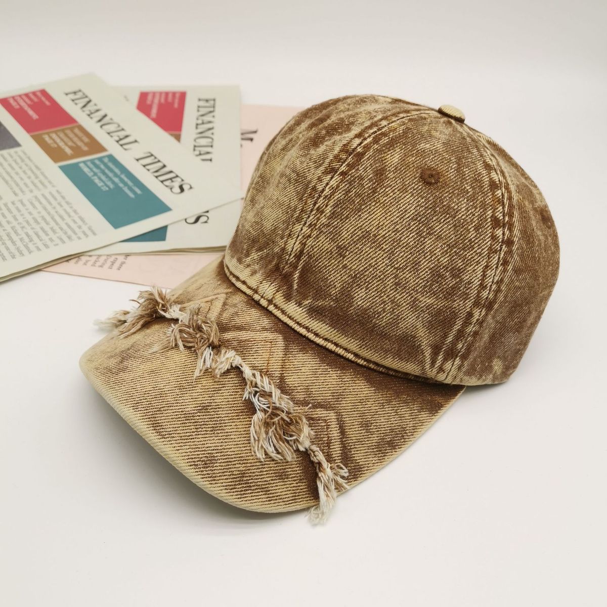 Gorra vaquera lavada, desgastada y retro sencilla