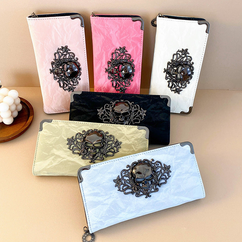 Gothic Halloween Skull Retro Personalized Wallet