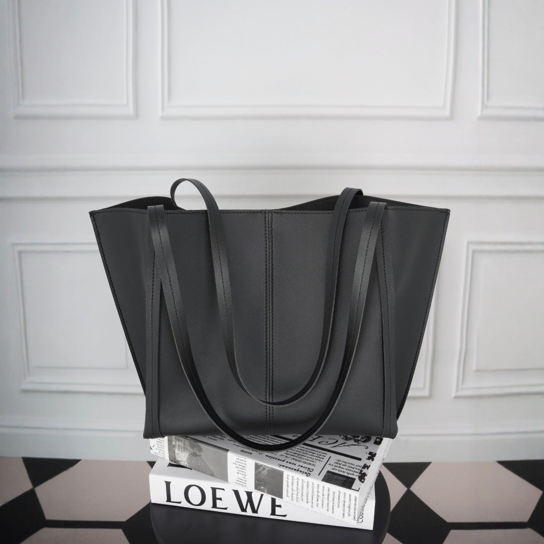 Vintage Black Large Capacity Tote Bag