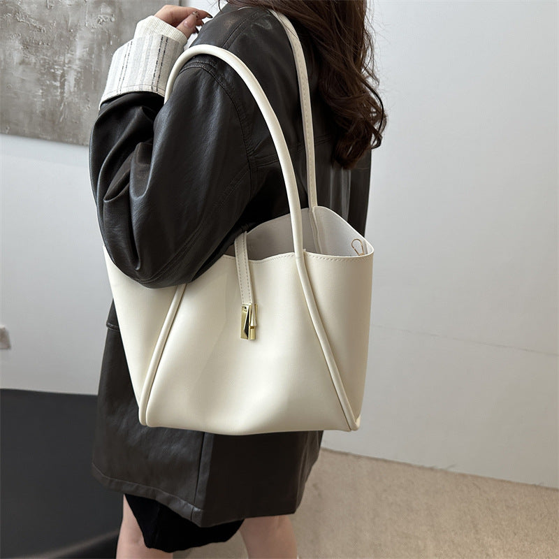 Sac fourre-tout décontracté de grande capacité pour femme, couleur unie