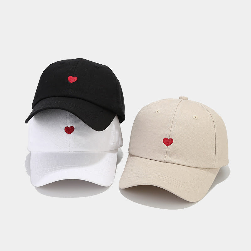 Sombrero protector solar bordado con amor, informal, de algodón, para mujer