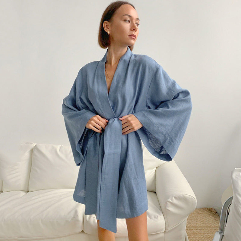Autumn Women Fashion Cotton And Linen Pajamas
