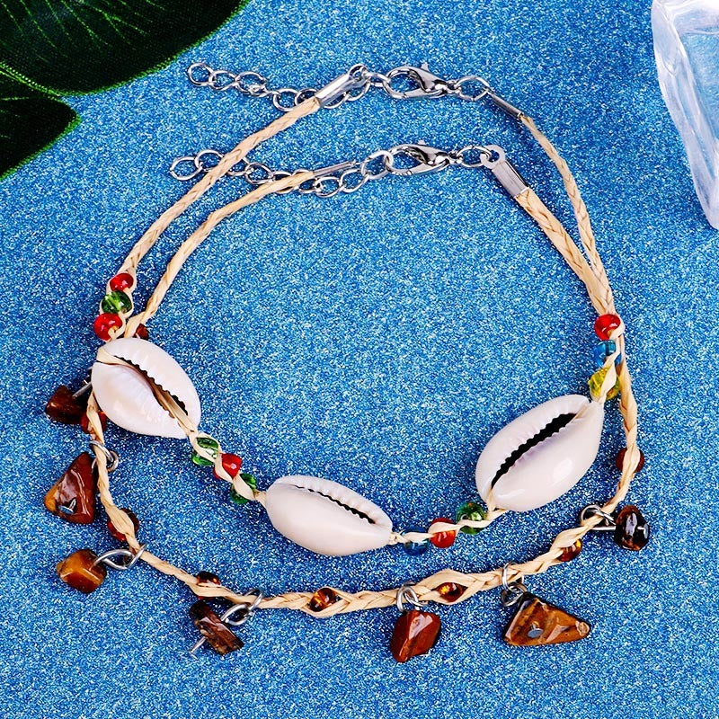 Tobillera Bohemia con Piedras Irregulares para Mujer