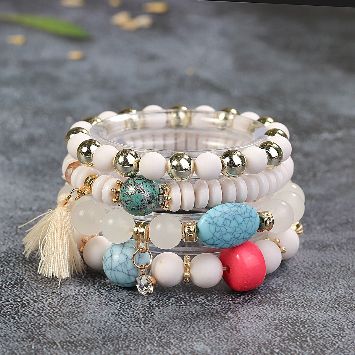 Conjunto de pulseras de cuentas bohemias unisex
