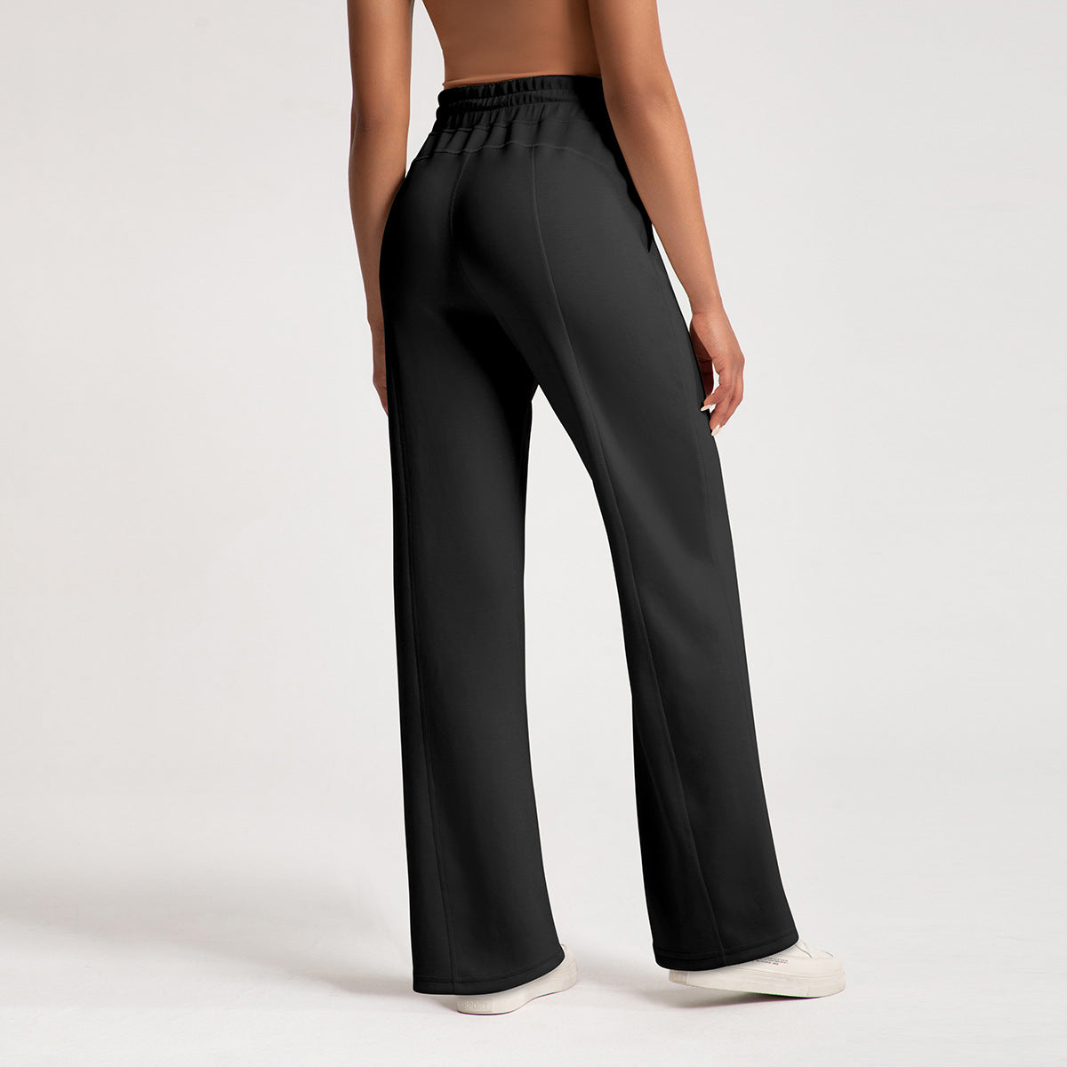 Pantalones de yoga de cintura alta de color sólido informales para mujer