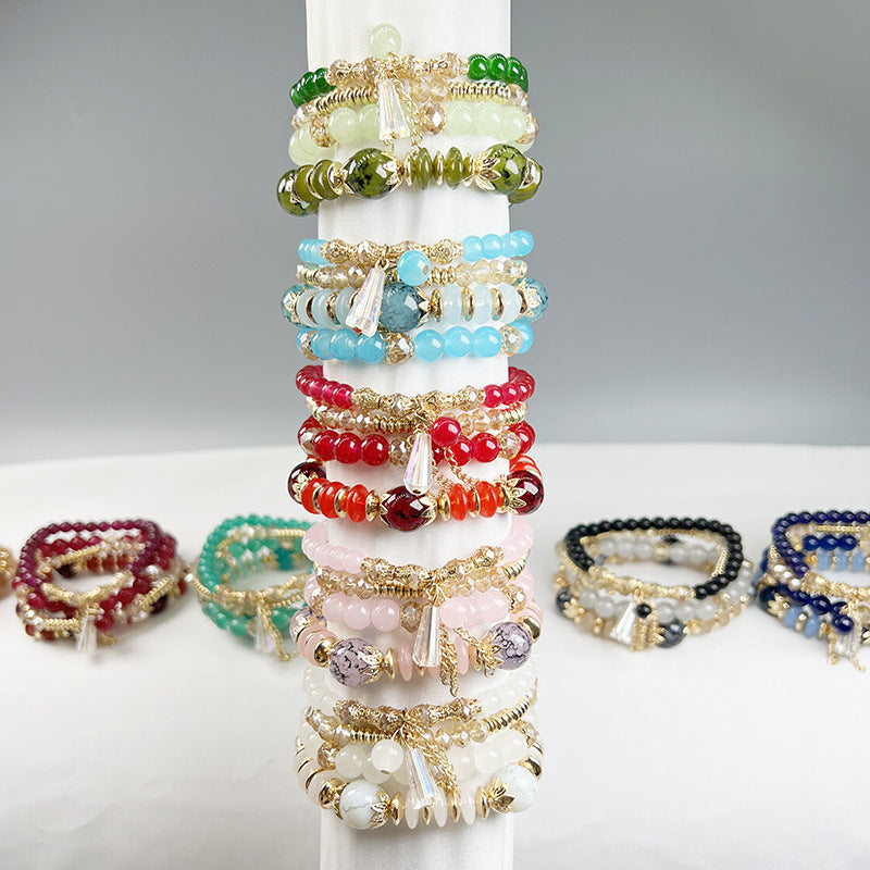Boho Women Fashion Creative Crystal Beaded Bracelet